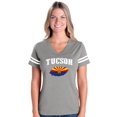 thumbnail image 1 of Womens Tucson Arizona Flag Football V-Neck T-Shirt, 1 of 5