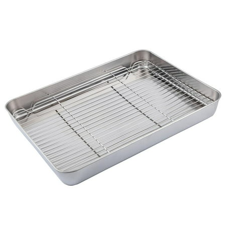 

Stainless Baking Sheet Pan with Rack Set Non-Toxic Biscuit Pan