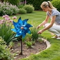 thumbnail image 4 of Weloille Wind Spinner 1 Piece, Bright Color Weather Resistant Material, Smooth Rotation Easy Assembly, Decorative Windmill for Garden Yard Patio Lawn Outdoor Landscape Decoration, 4 of 5