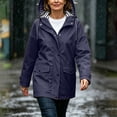 thumbnail image 6 of AnuYalue Women Waterproof Jacket Fashion Button Coat Striped Lined Windbreaker Jackets with Pockets Long Sleeve Outerwear, 6 of 8