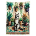 thumbnail image 2 of Ambesonne Cat Tablecloth Rectangular Table Cover, Painting Boho Cozy Scene Kitty, 52"x70", Jade Green Grey Orange, 2 of 3