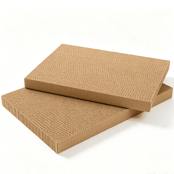 Corrugated Cat Scratcher Pad, Cardboard Scratch Pad for Cats, Brown 13x13x0.8 Inch, 2 Pack