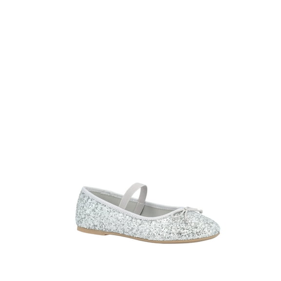 Wonder Nation Little Girls and Big Girls Glitter Ballet Flats