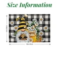 thumbnail image 3 of Rdsfhsp Spring Bee Gnome Daisy Buffalo Check Plaid Linen Placemats Set of 4 for Dining Table 12"x18", 3 of 5