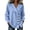 Blue, variant on Women's Diagonal Button Down Linen Tops Lightweight Thin Asymmetrical Lapel V Neck Solid Color Fall Shirts Relaxed Casual Long Sleeve Blouses XXL