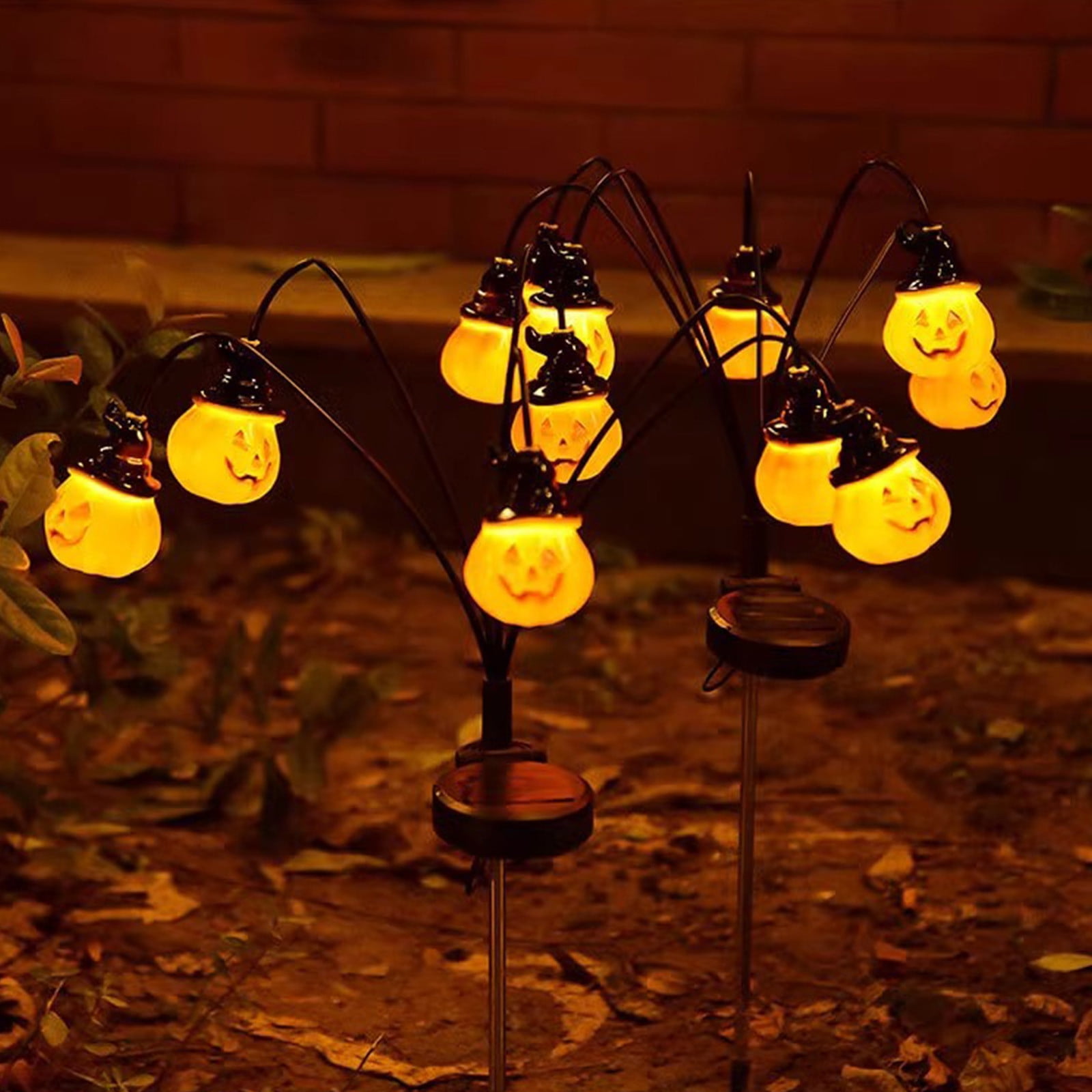 FEOLGEHLY Halloween Pumpkin Solar Lights Outdoor Waterproof, Pumpkin Solar Lights for Outside Thankgiving Decor, 6 LED Orange Pumpkin Swaying Lamps for Garden Decor, Yard, Lawn, Party Decorations