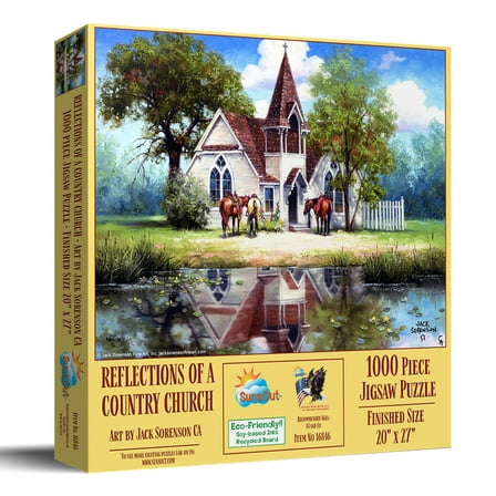 SUNSOUT INC - Reflections of a Country Church - 1000 pc Jigsaw Puzzle by Artist: Jack Sorenson - MPN # 16846