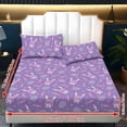 thumbnail image 2 of COEQINE Sheet Set King Size Fitted Bed Sheet Wrinkle Free Fade Resistant Bedding Set for Women Men, All Season Home Decor for King Size Bed, Easter Bunny Chick Carrot Purple, 2 of 5