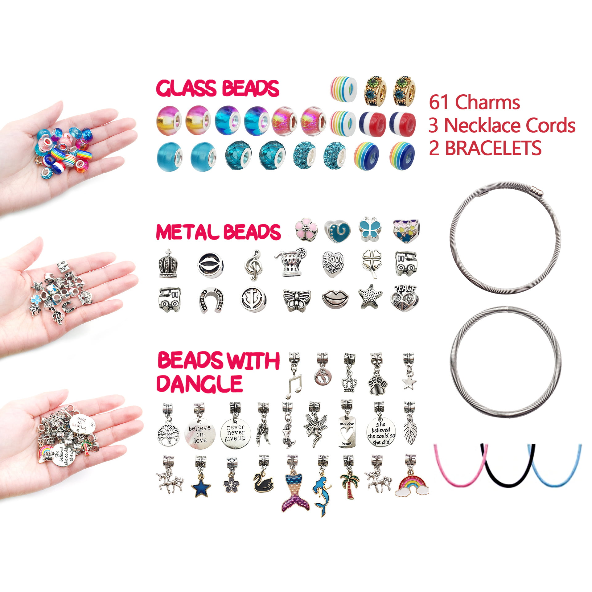 Cludoo 773Pcs Mermaid Charm DIY Beads for Jewelry Making Unicorn