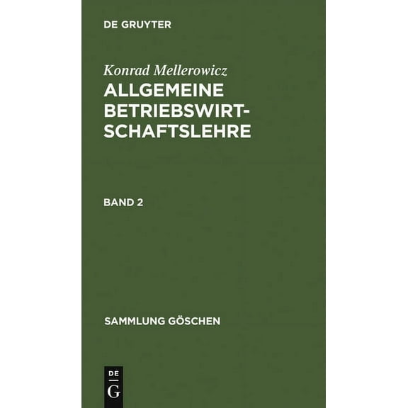 Sammlung GÃ¶schen Allgemeine Betriebswirtschaftslehre. Band 2, Book 1153, (Hardcover)