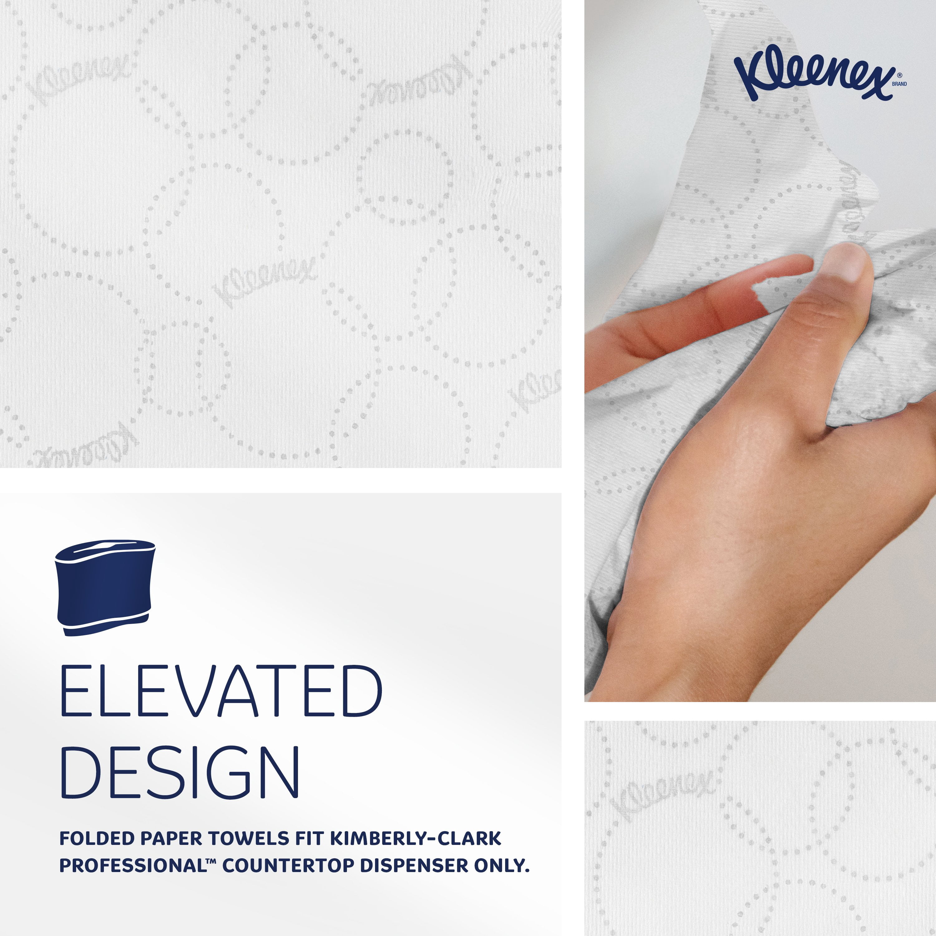 Kleenex Reveal Multifold Paper Towels, Bulk (46321), 2-Ply, 7.5" x 9.4" Towel, for Kimberly-Clark Professional Countertop System Dispensers (150 Sheets/Pack, 16 Packs/Case, 2,400 Sheet Total)