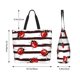 thumbnail image 5 of Balery Ladybugs on Black and White Striped1 Bolsa Tote Estilo Estético con Cremalleras, Bolsa de Hombro, Bolsa de Compras Grande y Plegable, 5 of 8
