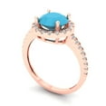 thumbnail image 2 of Solitaire with Accents Engagement Ring for Women - 1.8ct Simulated Turquoise in 14K Rose Gold Promise Ring, 2 of 6