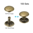 thumbnail image 3 of Unique Bargains 100 Sets Leather Rivets 9mm Double Cap Rivets 8mm Height Studs Bronze Tone, 3 of 5