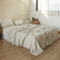 thumbnail image 6 of Simple&Opulence French Linen Flat Sheet with Embroidered Border-100% Stone Washed Flax Bedding,King Size(108''x102'') Ultra Soft,Breathable Flat Top Sheet-1 Piece Bed Flat Sheet Only(Linen), 6 of 7