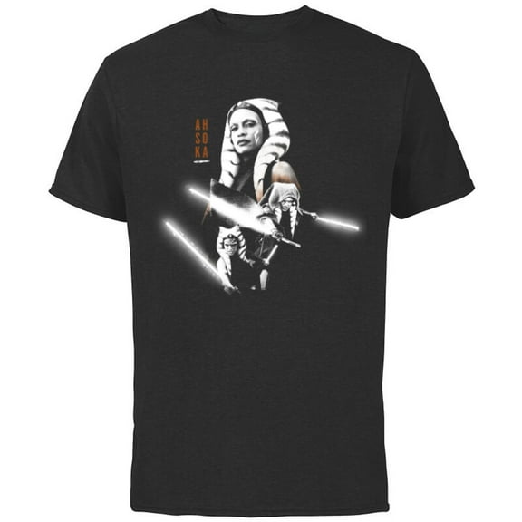 Star Wars Ahsoka Tano Three Faces of the Force Disney+ - Short Sleeve Cotton T-Shirt for Adults - Customized-Black