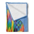 thumbnail image 2 of Balloon Soft Flannel Fleece Throw Blanket, Colorful Air Balloons in the Sky Air Travel Aviation Themed Photograph Touristic, Cozy Plush for Indoor and Outdoor Use, 50" x 60", Multicolor, by Ambesonne, 2 of 5