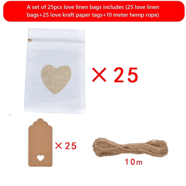 Bolsas de Regalo de Navidad, Set de Ropa de Amor de 25 Piezas 10x14cm para el Almacenamiento de Joyería de Favor de Boda, Caja de Regalo de Navidad de Embalaje de Vacaciones Reutilizable