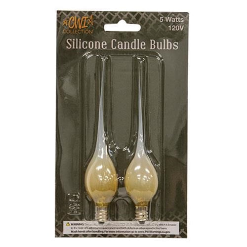 Country Dip 5 Watt Primitive Candy Corn Silicone Bulb set of 2 