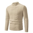 thumbnail image 2 of Danhjin Sweater Tops for Men Fall Winter Long Sleeve Turtleneck Casual Warm Pullover Shirts Comfy Soft Loose T Shirts Blouses, 2 of 3