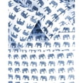 thumbnail image 2 of Melange Home Printed Design Cotton Collection 400 Thread Count Navy Elephants Embroidered Sheet Set, 2 of 4
