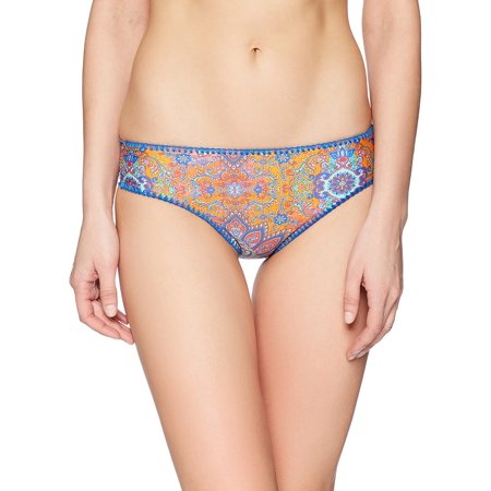 Luli Fama Women's Candela Full Coverage Bikini Bottom | Ruched Back Stitched Swimsuit