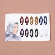 Necvior 12pieces Winter Scarves Pins Islamic Scarf Safety Ellipse Pin Brooch for Women