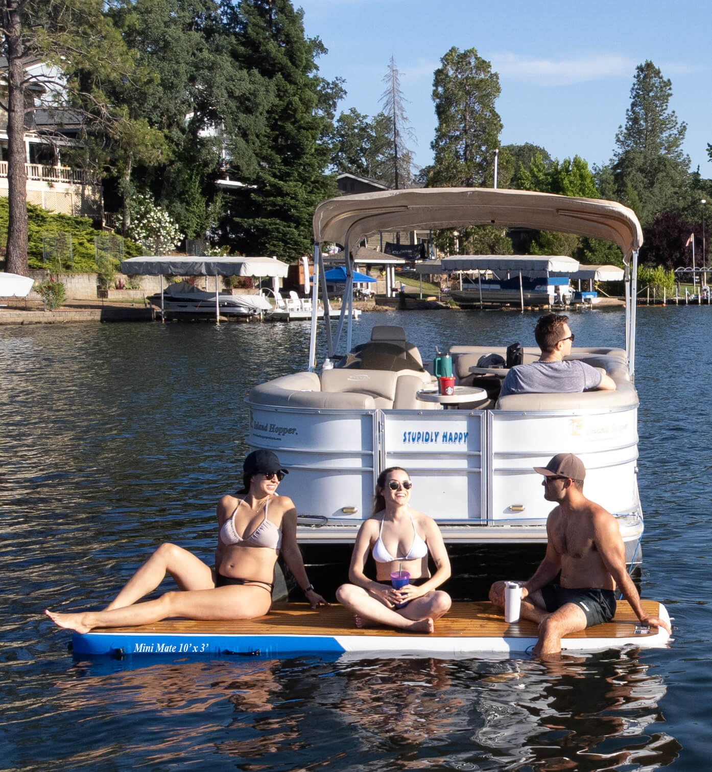 Inflatable Mini Mate Yacht Dock 10 x 3– Inflatable Dock for Boats and Lakefront–Lake Floats Easy Setup and Storage