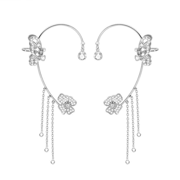 2 pendientes de mariposa para mujer, niña, hada derecha, izquierda, sin piercing, clip de oreja, oro y plata, regalo de joyería