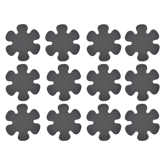 12 Pcs Non Slip Bathtub Stickers – Anti Slip Shower Stickers, Snowflake Shape Cute Bathroom Floor Decals for Tub & Shower Safety(Gray,3.93")