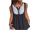 thumbnail image 1 of Birdeem Mode Décontractée pour Femmes Col Rond Dentelle Sans Manches Boutons Hauts Blouse T-Shirt, 1 of 6