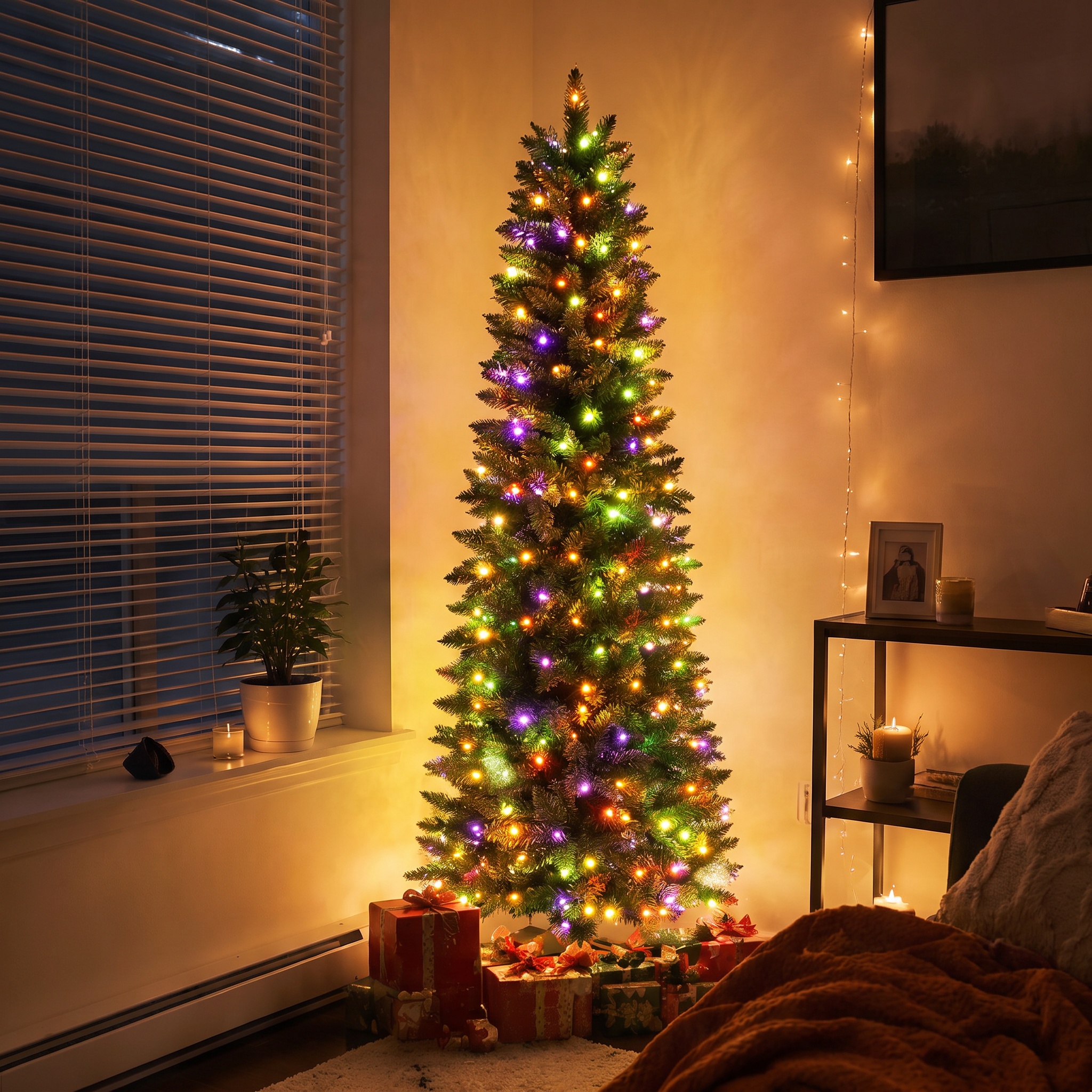 Legooin 6 Ft Pre-Lit Pencil Christmas Tree photo 4