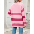 thumbnail image 5 of Zeagoo Women' Cardigans Long Sleeveless Sweater Button Down Open Front Colorblock Clothes, 5 of 5