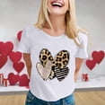 thumbnail image 2 of Women Summer Tops Ladies Fashion Casual Valentine's Day Print Outdoor Sports Round Neck Short Sleeve T Shirt Top Half Tee Womens Loose Fitting T Shirts Dress Tee Shirts Women plus Size White XL, 2 of 5