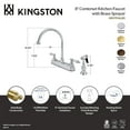 thumbnail image 4 of Kingston KB3755ALBS Restoration Two-Handle 4-Hole 8" Centerset Kitchen Faucet with Brass Sprayer in Oil Rubbed Bronze, 4 of 4