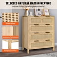 thumbnail image 4 of KFFKFF 4-Compartment Rattan Chest, Authentic Rattan Wood Storage Unit with LED Illumination, Contemporary Wooden Apparel Sorter & Storage Bohemian Chest, 4 of 9