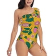thumbnail image 3 of Sikiie Strawberry Print Women One Piece Swimsuits Tummy Control One Shoulder Bathing Suits Ruffle Swimwear, From S to XXL-X-Large, 3 of 6