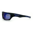 thumbnail image 6 of Mens Color Mirror 90s Xloop Plastic Sport Wrap Around Sunglasses Black Blue - Blue Mirror, 6 of 7
