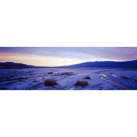 Snow covered landscape in winter at dusk Temple Sinacana Zion National Park Utah USA Stretched Canvas - Panoramic Images (36 x