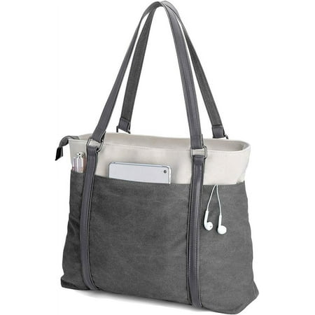 RKXQT Women's Work Bag with Laptop Compartment Zipper Pockets Teacher Totes Purse Color: Darkgrey