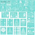 thumbnail image 2 of Lychee Life Feliz Navidad autoadhesivo serigrafía plantilla malla transferencias reutilizable para camisetas bolsos manualidades Diy, 2 of 4