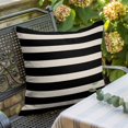 thumbnail image 2 of Pillow Covers 16x16 Inch, Black Beige Striped Linen Pillowcase with Invisible Zipper, Vintage Geometric Line Simple Decorative Throw Pillow Covers Cushion Case for Couch Sofa Bed Living Room, 2 of 9