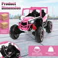 thumbnail image 3 of Gymax 24V Kids Ride on UTV w/ 4 x 100W Powerful Engine Remote Control High/Low Speed Pink, 3 of 7