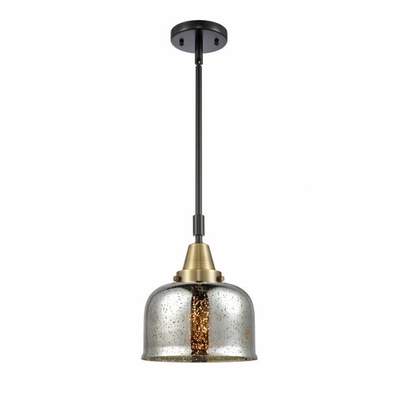 447-1S-BAB-G78 Innovations Lighting Bell - 1 Light Stem Hung Mini Pendant In Industrial Style-11.13 Inches Tall and 8 Inches Wide-Black Antique Brass