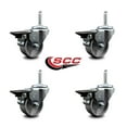 thumbnail image 2 of 3 Inch Semi Steel Wheel Swivel 5/8 Inch Threaded Stem Caster Set with Brake SCC, 2 of 2