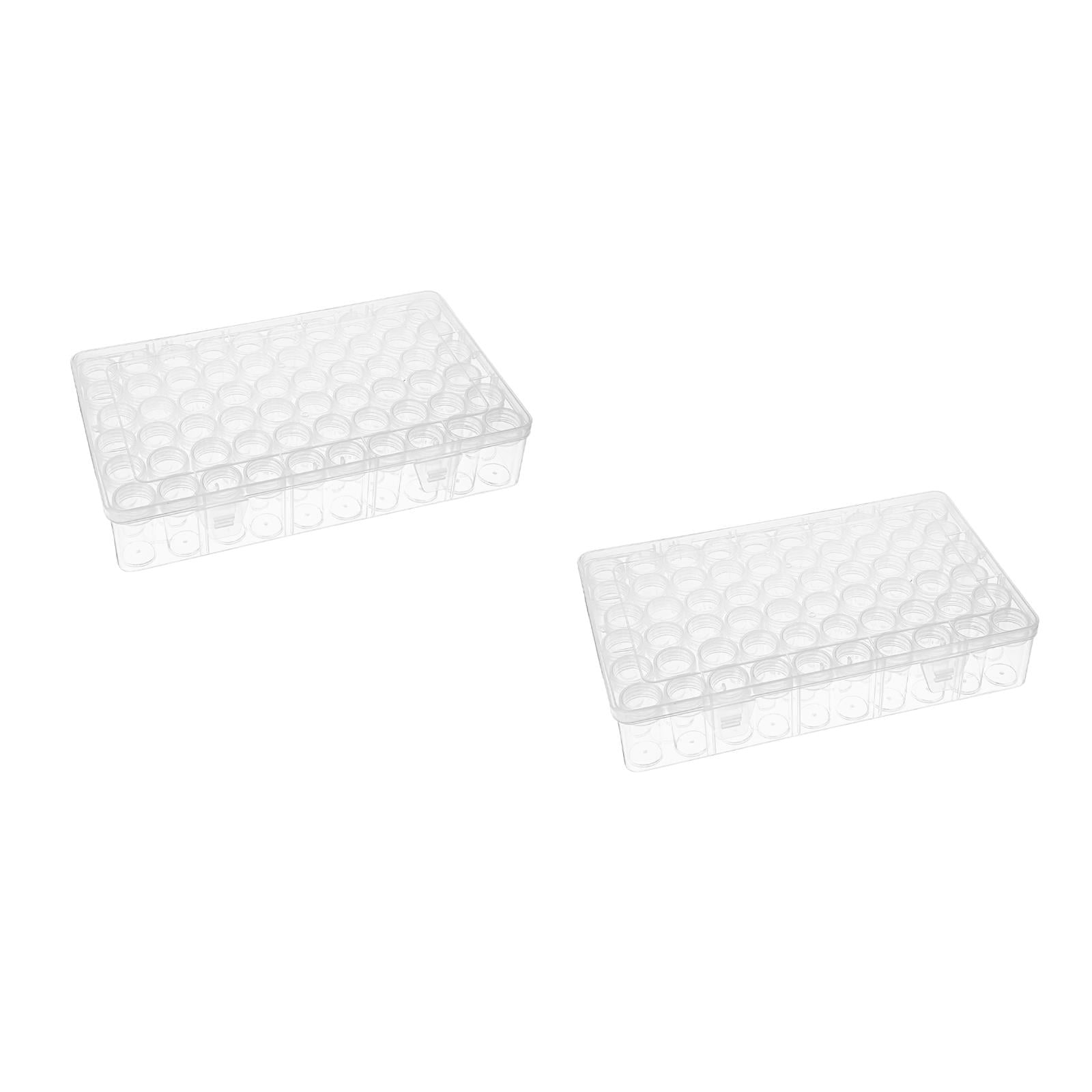 OUNONA Raindrops 2 Sets Small Parts Organizer Box for Loose Beads Multi grids Beads Storage Case