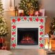 thumbnail image 1 of Oioii Green Leaves Wreath Vines Garlands Decorations, Artificial Red Berry Garland for Fireplace Gate Mantle Table Home Party Decor Christmas Decorations, 1 of 6