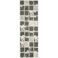 thumbnail image 3 of SAFAVIEH Bella Kalina Checkered Abstract Wool Runner Rug, Dark Grey/Ivory, 2'3" x 7', 3 of 9