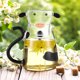 thumbnail image 2 of 1 juego de dibujos animados de vidrio de vaca jarra de agua con taza de vidrio encantadora forma de vaca té té té dispensador de jugo de cafetería con taza, 2 of 5