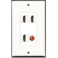 thumbnail image 1 of Ultra Spec Cables 3 Port HDMI 1 Port RCA Red Wall Plate DecorZ, 1 of 1